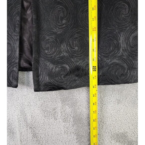 Womens Jacket Size 13-14 Black Van Swirl Pattern Long Sleeve Formal Evening Coat - Picture 6 of 11
